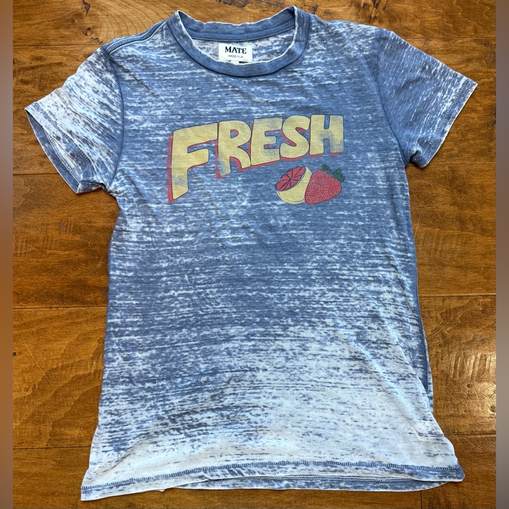 MATE LA Fresh Graphic Tee Blue Burnout Style S/M
